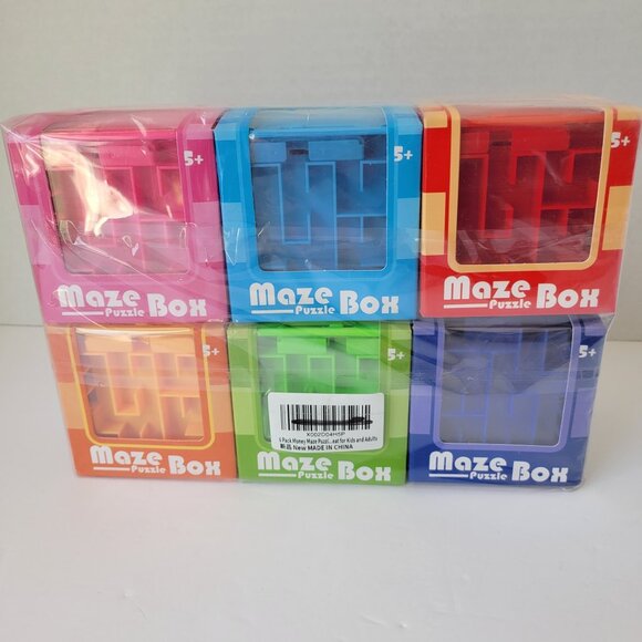 NEW Set of 6 Maze Puzzle Box Piggy Bank Reusable Money Cash Gift in 6 colors - Picture 1 of 9